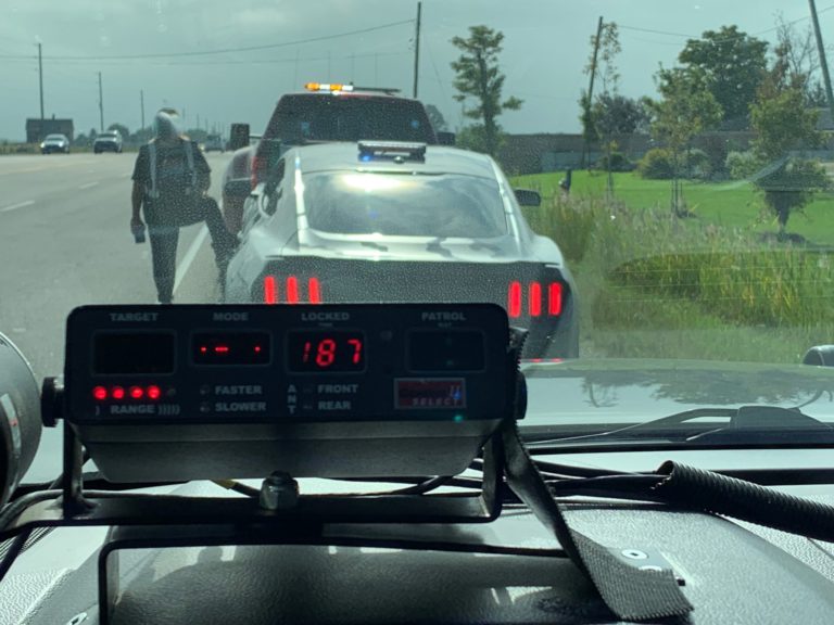 OPP Clock Two Vehicles Racing South on Hwy 10 at 187 km/h