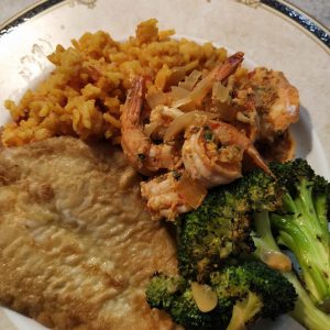 Dinner - fish and shrimp