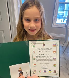 Lauren with certificate