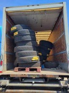Stolen transport truck tires