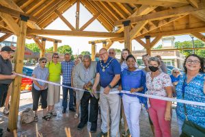 Ribbon cutting new Bolton gazebo