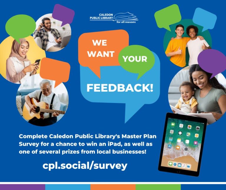 Help Plan for the Future at Caledon Public Library – Survey Eligible for Prizes
