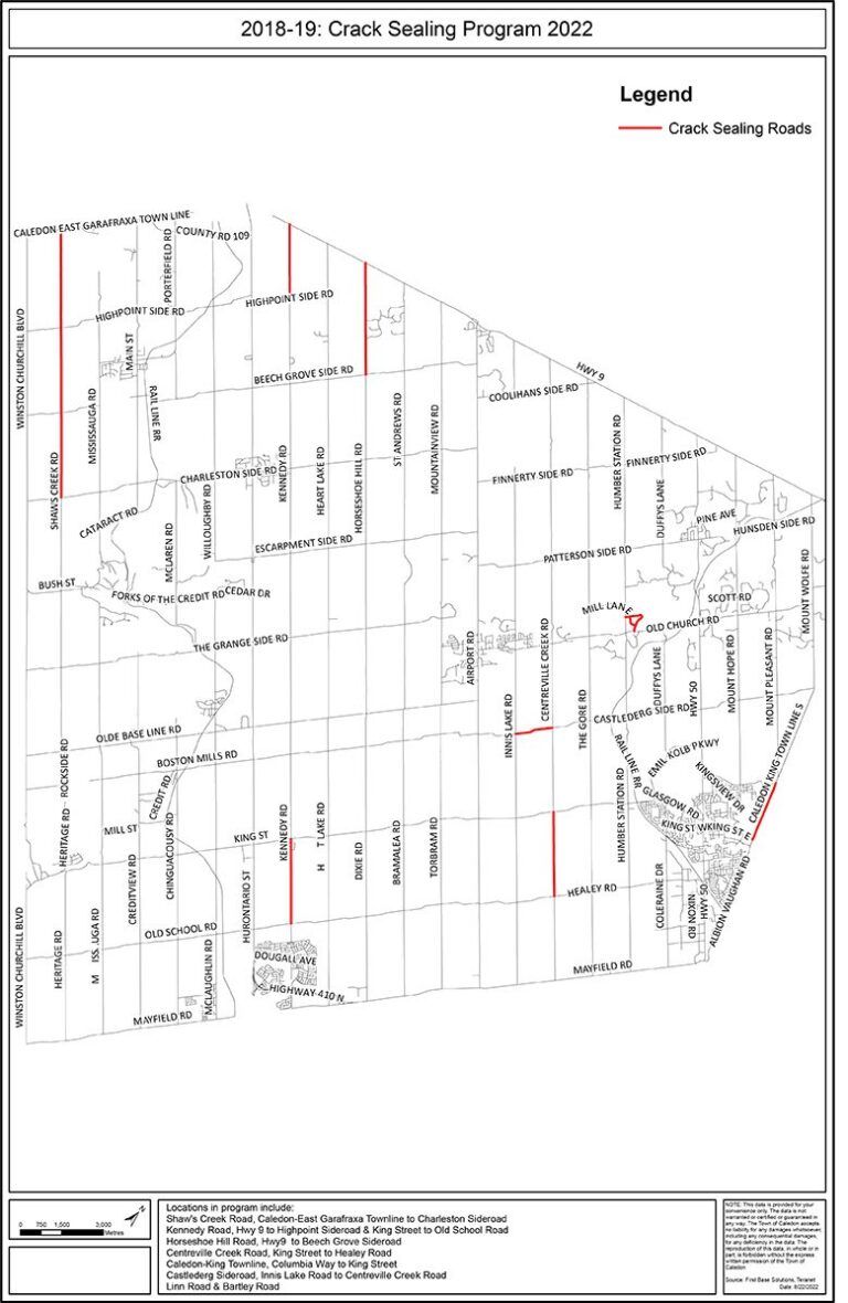 Crack Sealing of Various Roads