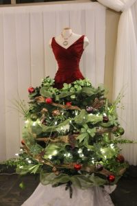 Christmas tree resembling a dress
