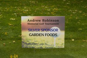 Garden Foods sponsor sign