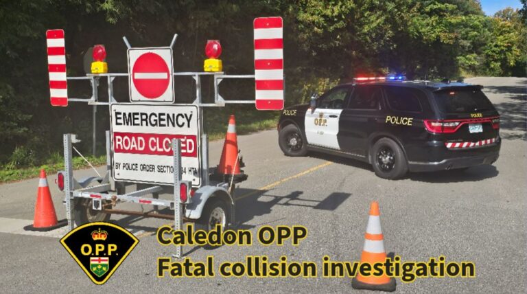 Caledon OPP Is Investigating a Fatal Collision on Innis Lake Road