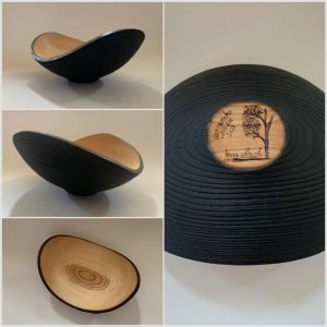 Black wooden bowl