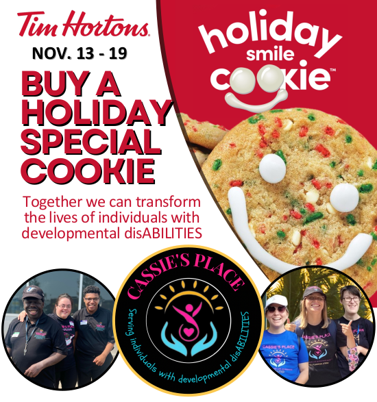 Tim Hortons Holiday Smile Cookies to Benefit Caledon’s Cassie’s Place