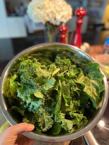 Some of ANdrea’s greens in a bowl