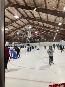 Young skaters on the ice