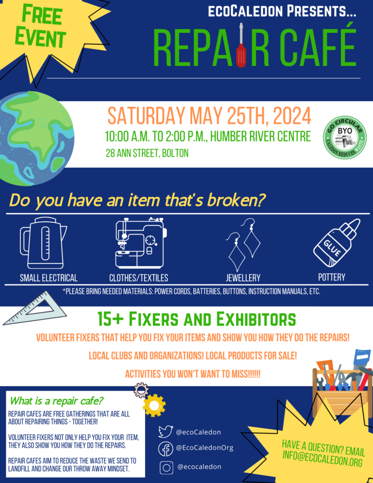 EcoCaledon repair café offering free fixes