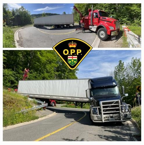 Truck blocks road, driver charged
