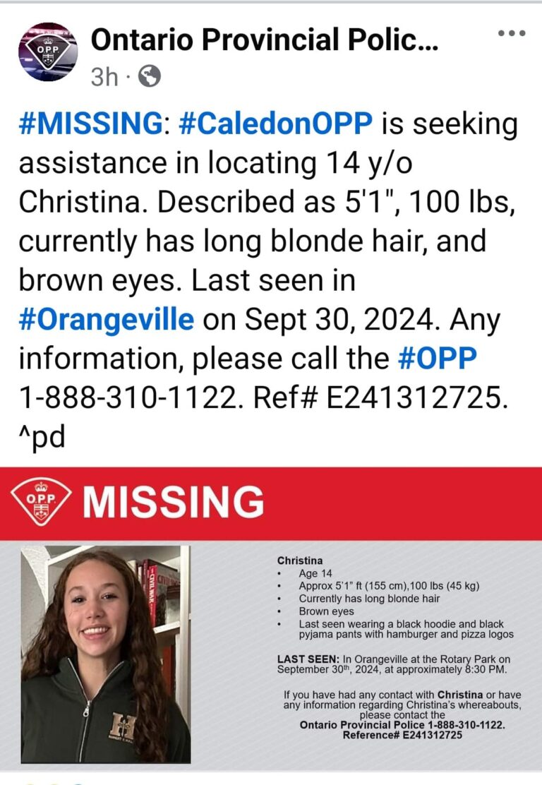 Provincial Police looking for missing teenager