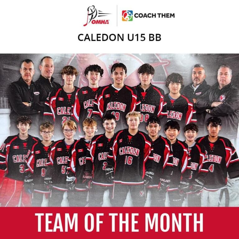 Caledon minor hockey team named OMHA Team of the Month for February